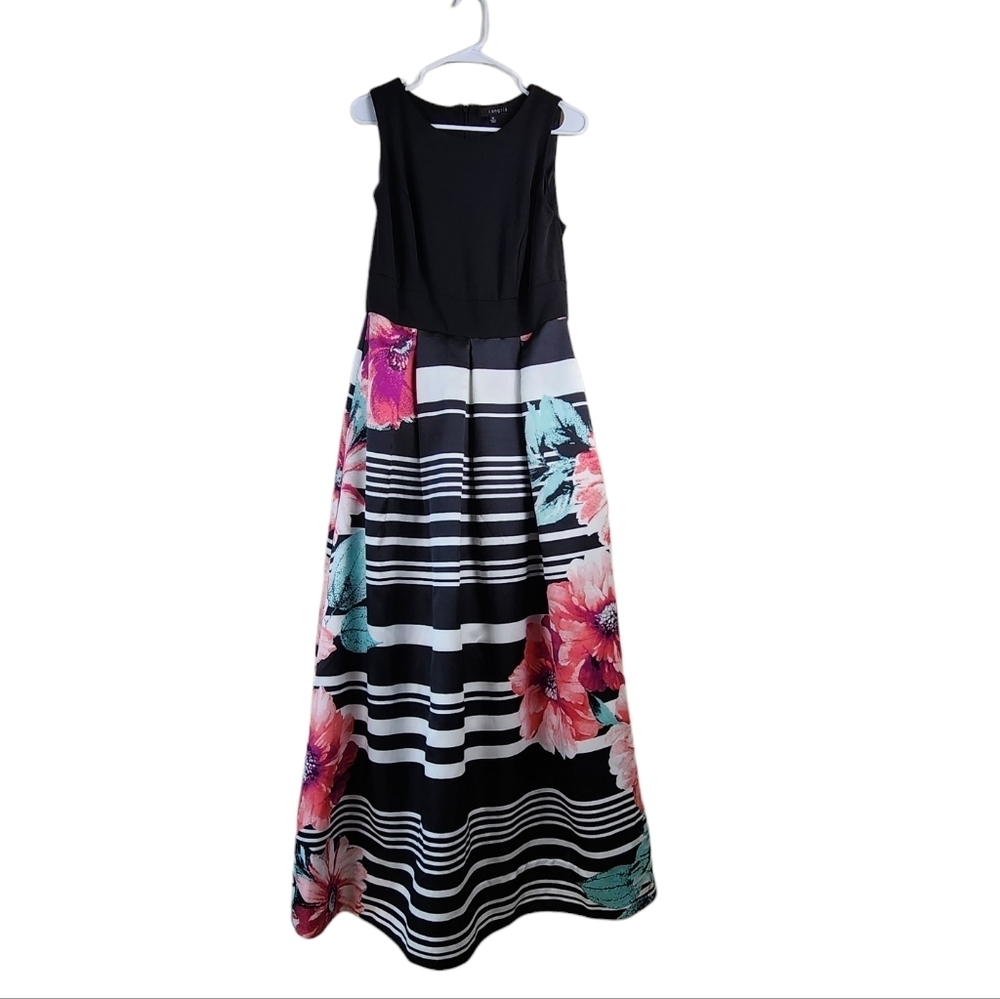 Sangria Long Sleeveless Floral Dress Plus Size 14